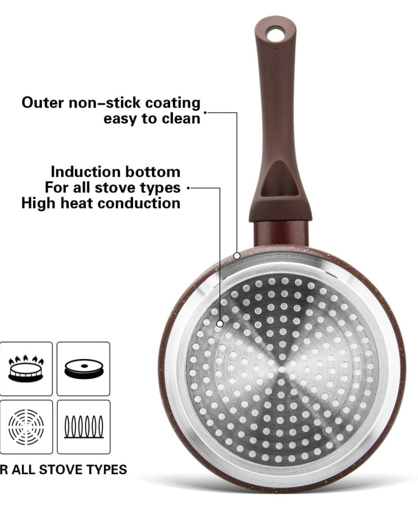 Fissman Saucepan Mosses Stone Brown 16cm