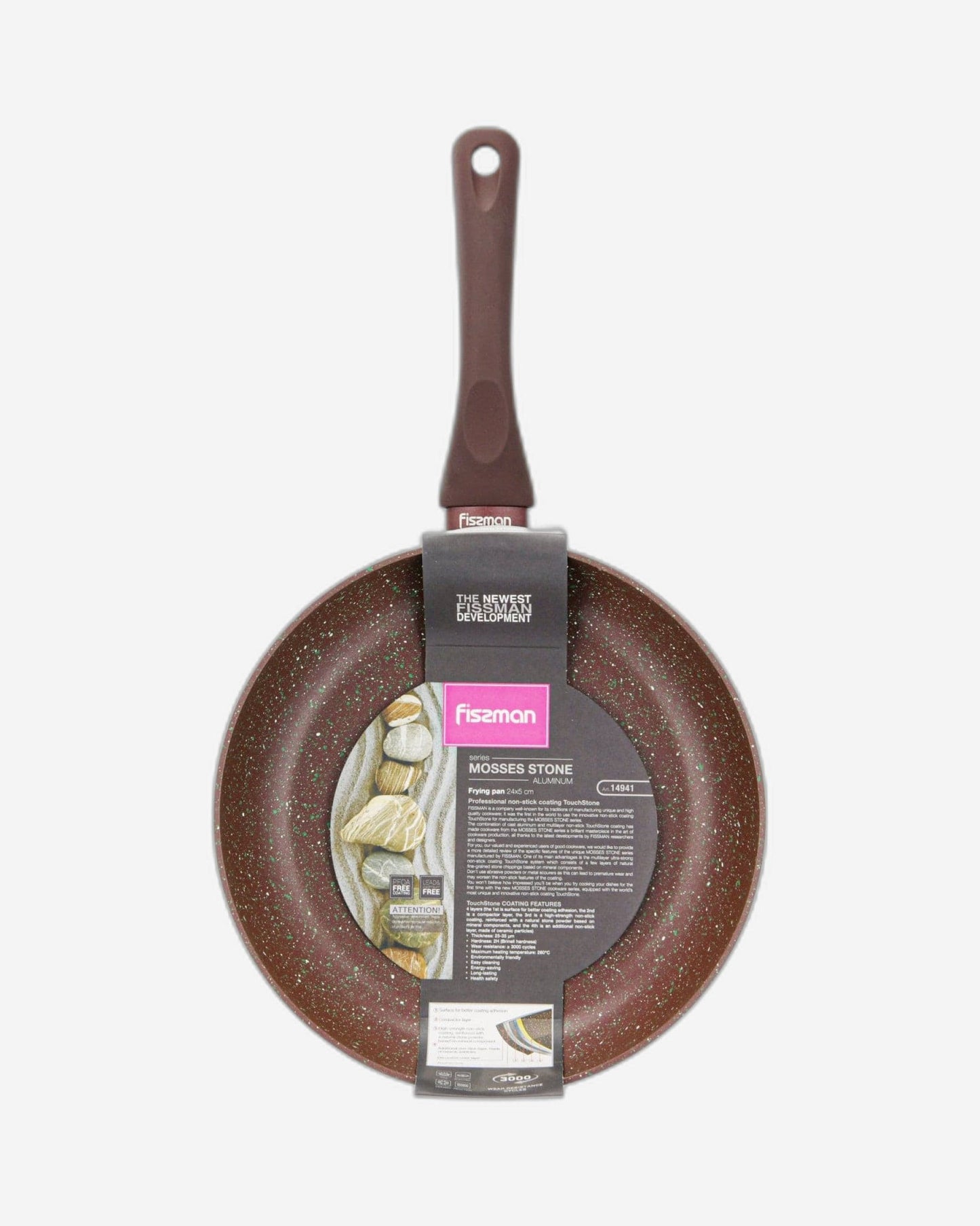 Fissman Deep Frying Pan Mosses Stone Brown 24cm