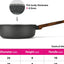 Fissman Deep Frying Pan Capella Black/Brown 24cm