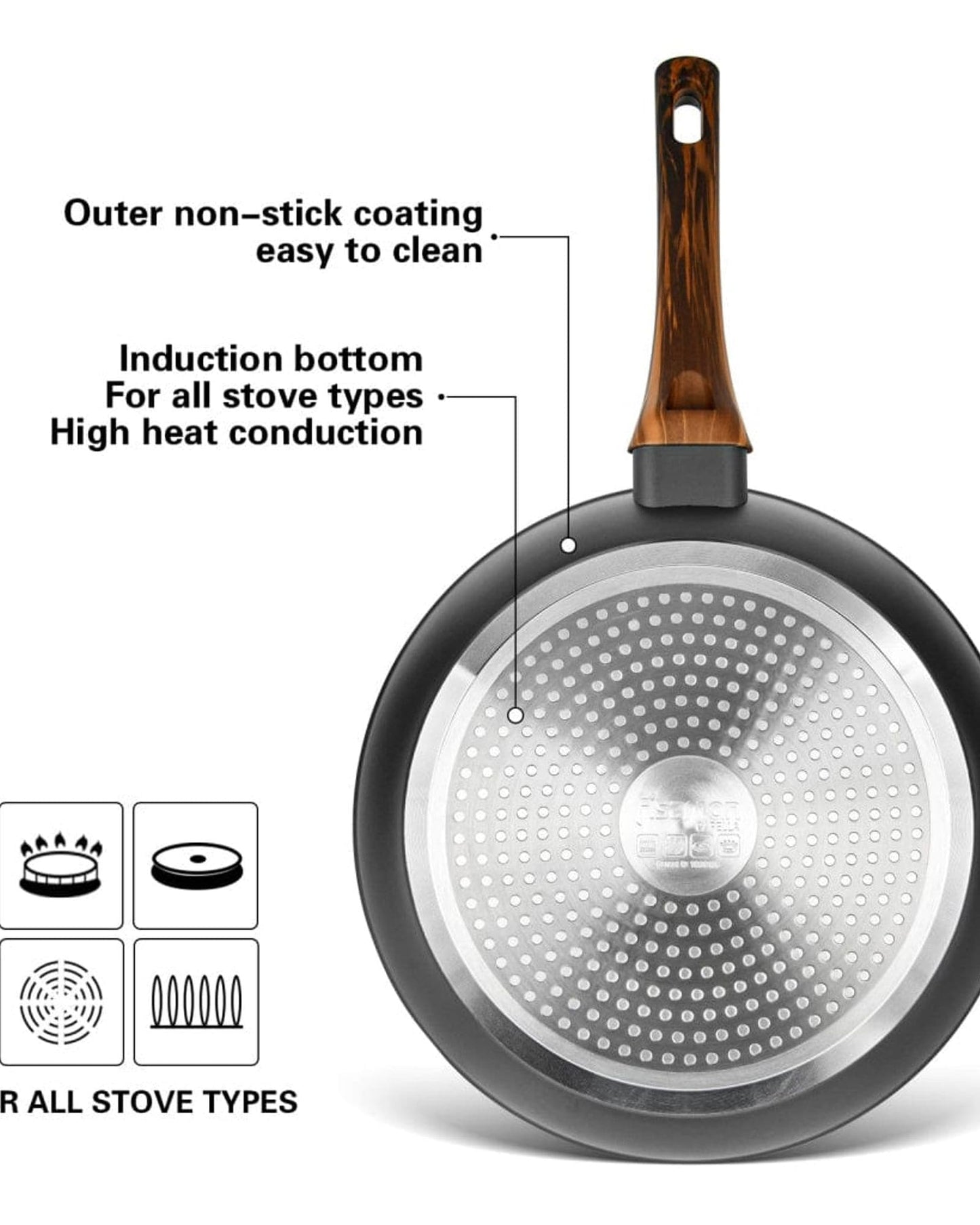 Fissman Frying Pan Capella Black/Brown 26cm