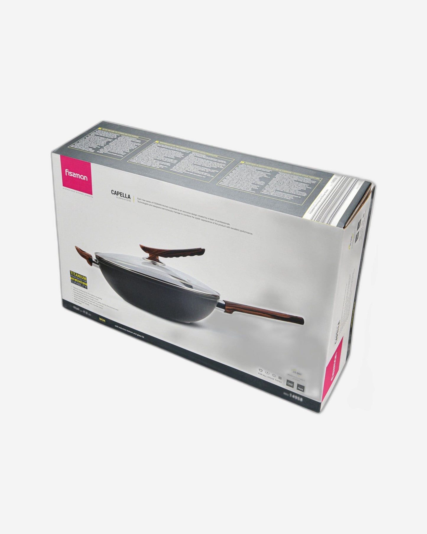 Fissman Wok Pan Capella Black/Brown 28cm