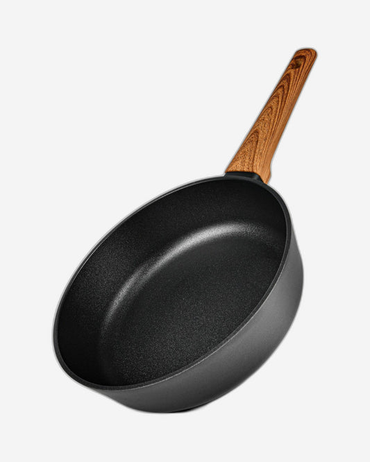 Fissman Deep Frying Pan Vega Series Aluminum Greblon C3 + Peek Coating Black/Brown 24cm