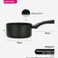 Fissman Saucepan Marble Designed Aluminium Non Stick  With Bakelite Handle Black 16x8cm/1.5Liters