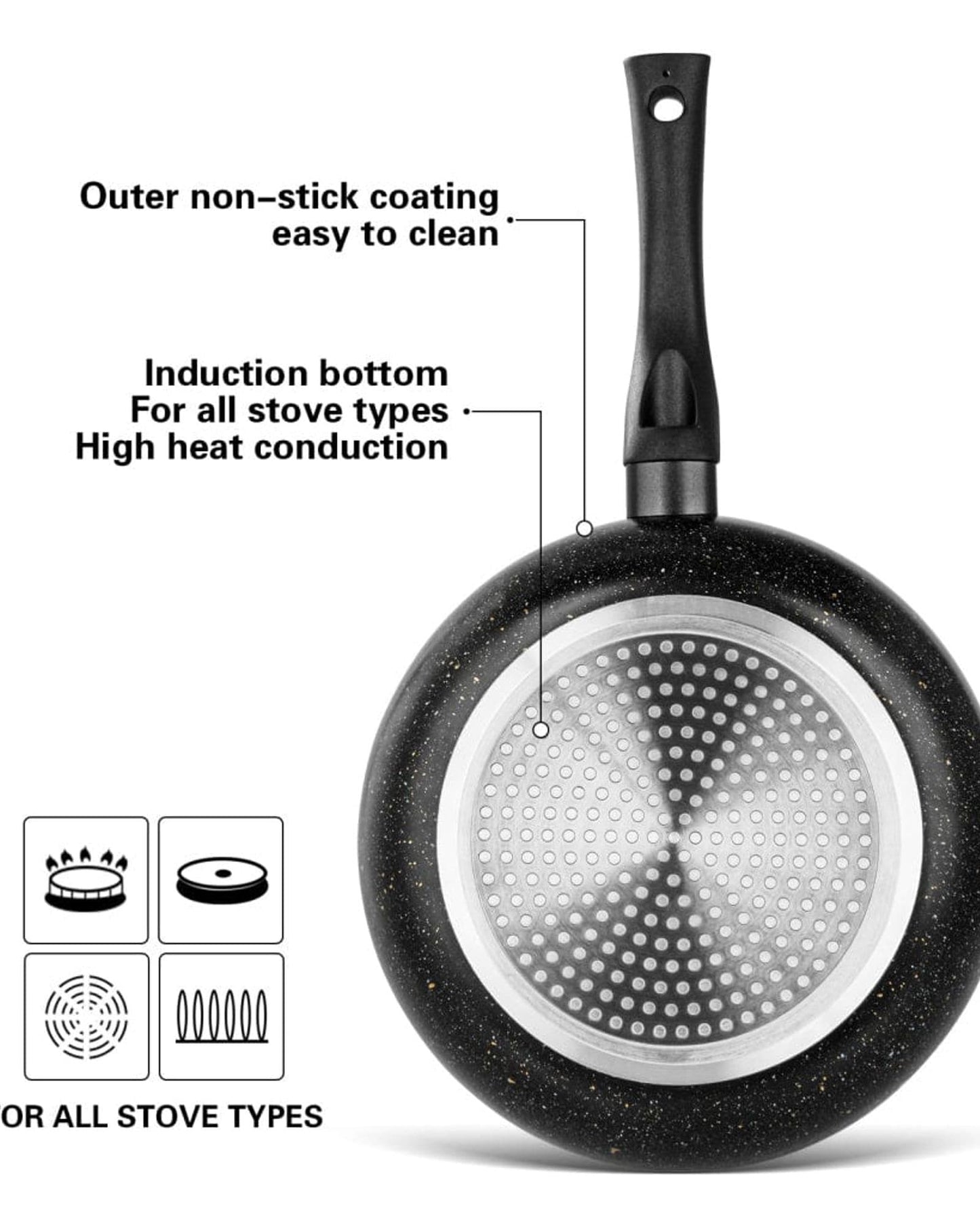 Fissman Deep Frying Pan Promo Black 28cm