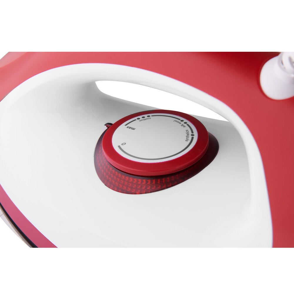 Electrolux Dry Iron, 1300W with Non-Stick Soleplate and Stainless Steel Tip, Red