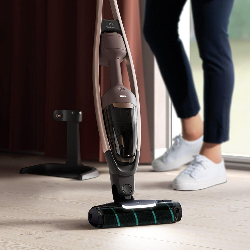 Electrolux Handstick Vacuum Cleaner, 14.4V, Self-Standing with Handheld Unit, Walnut Brown