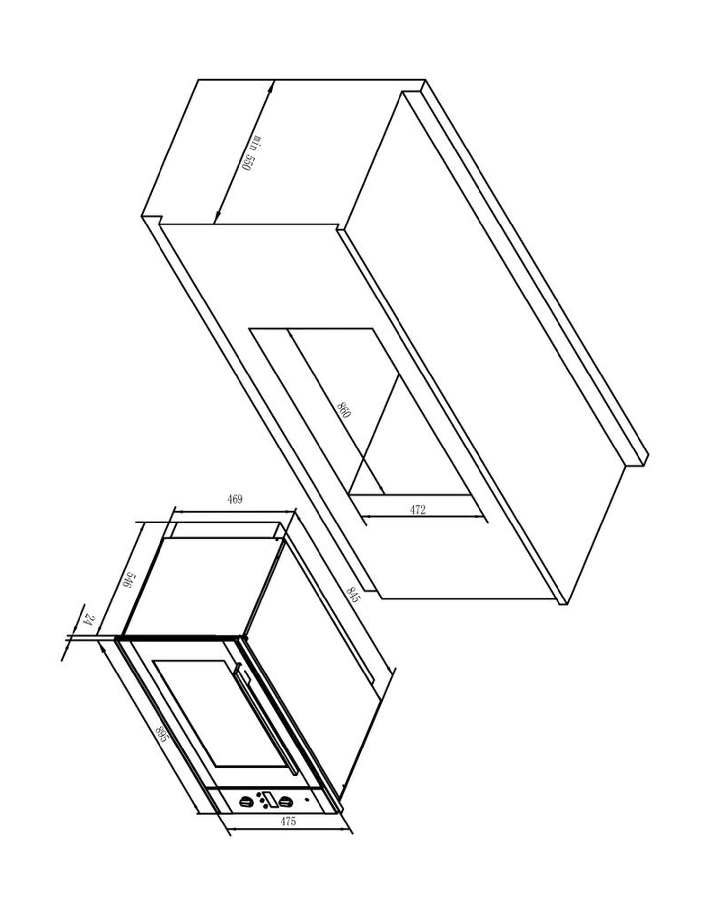 Hoover 90cm Electric Oven, 100L Capacity, Convection Fan, Top Cooling System, Inside Light, Full Touch Control, Stainless Steel Trims, Triple Layer Glass Door, Enamel Cavity - HEO-T90100-BBI