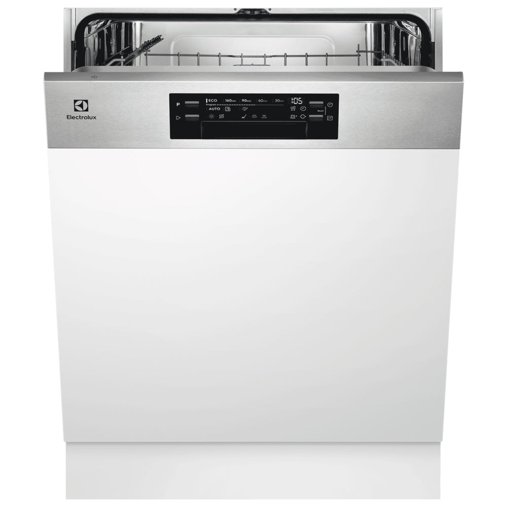Electrolux 60cm Semi Integrated Dishwasher with 13 Place Settings, Adaptable Drawer Space, High Pressure Water Jets, and GlassCare Program, Stainless Steel