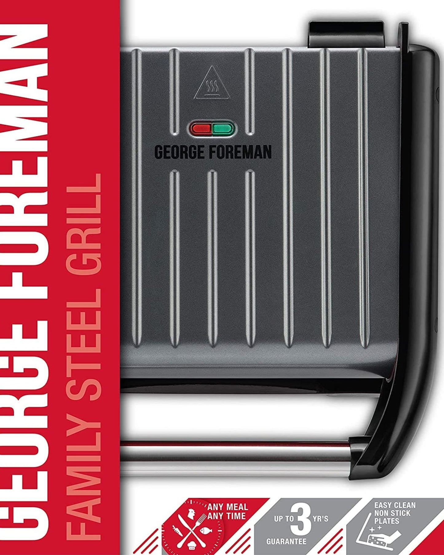 George Foreman Medium Steel Grill Family