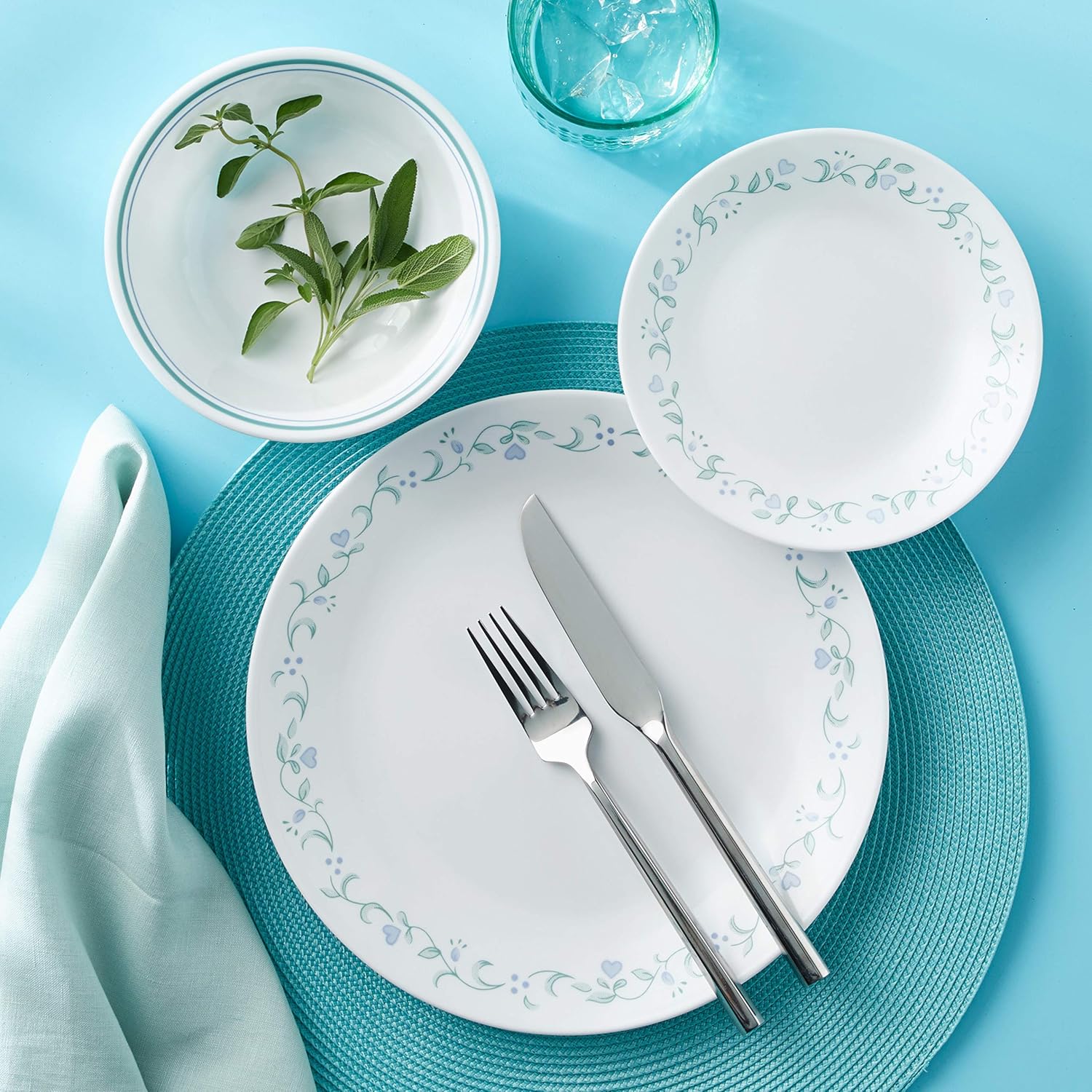 Corelle 18-Piece Chip Resistant Classic Collection Dinnerware Set, Country Cottage (1122070)