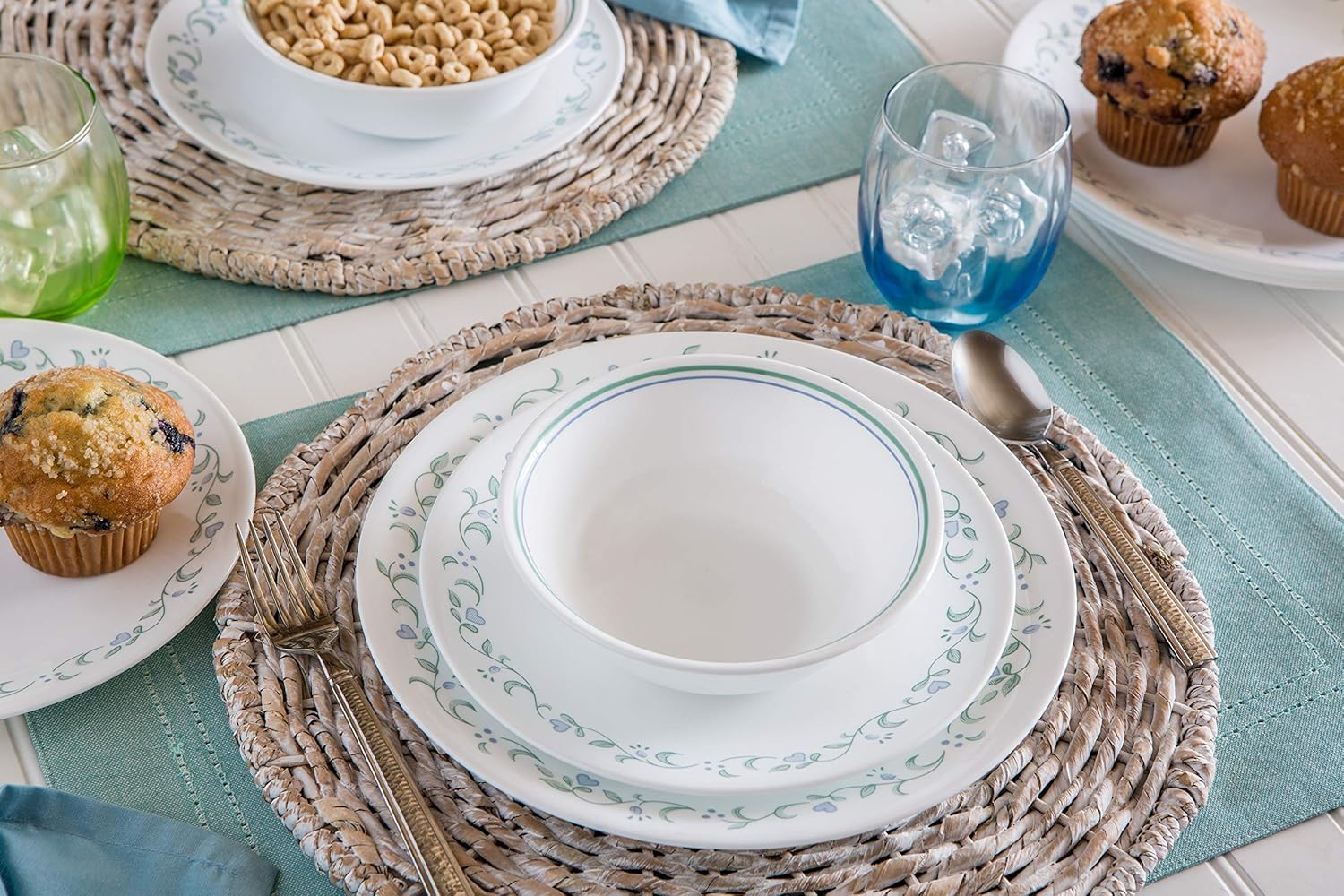 Corelle 18-Piece Chip Resistant Classic Collection Dinnerware Set, Country Cottage (1122070)