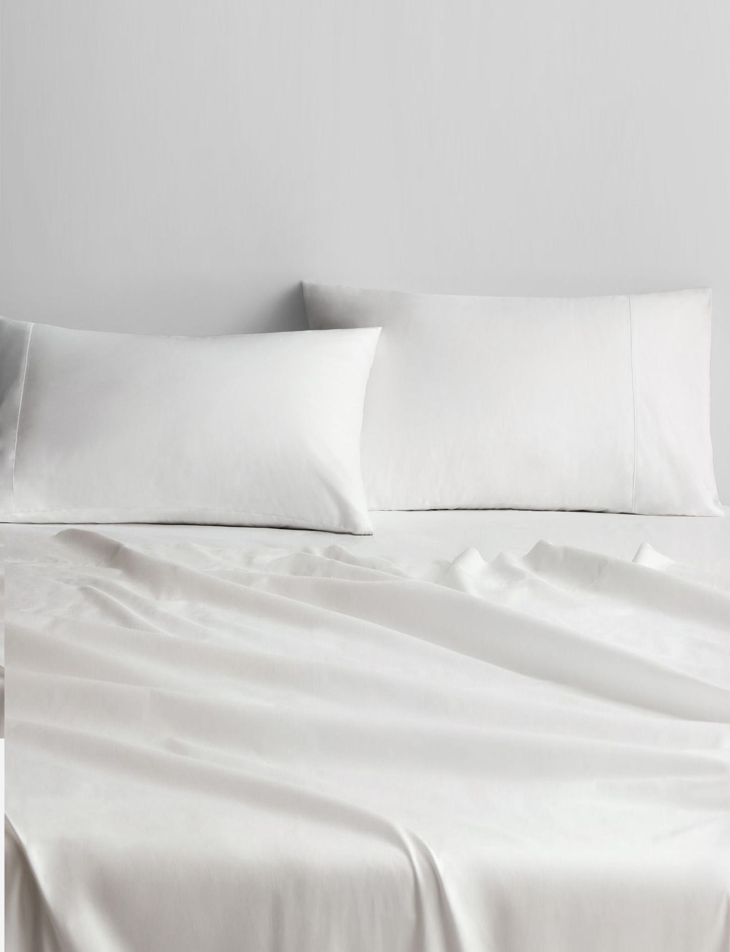 Sheridan 500 TC Cotton Sateen Plain Dyed Oxford Standard Pillowcases Pair Snow