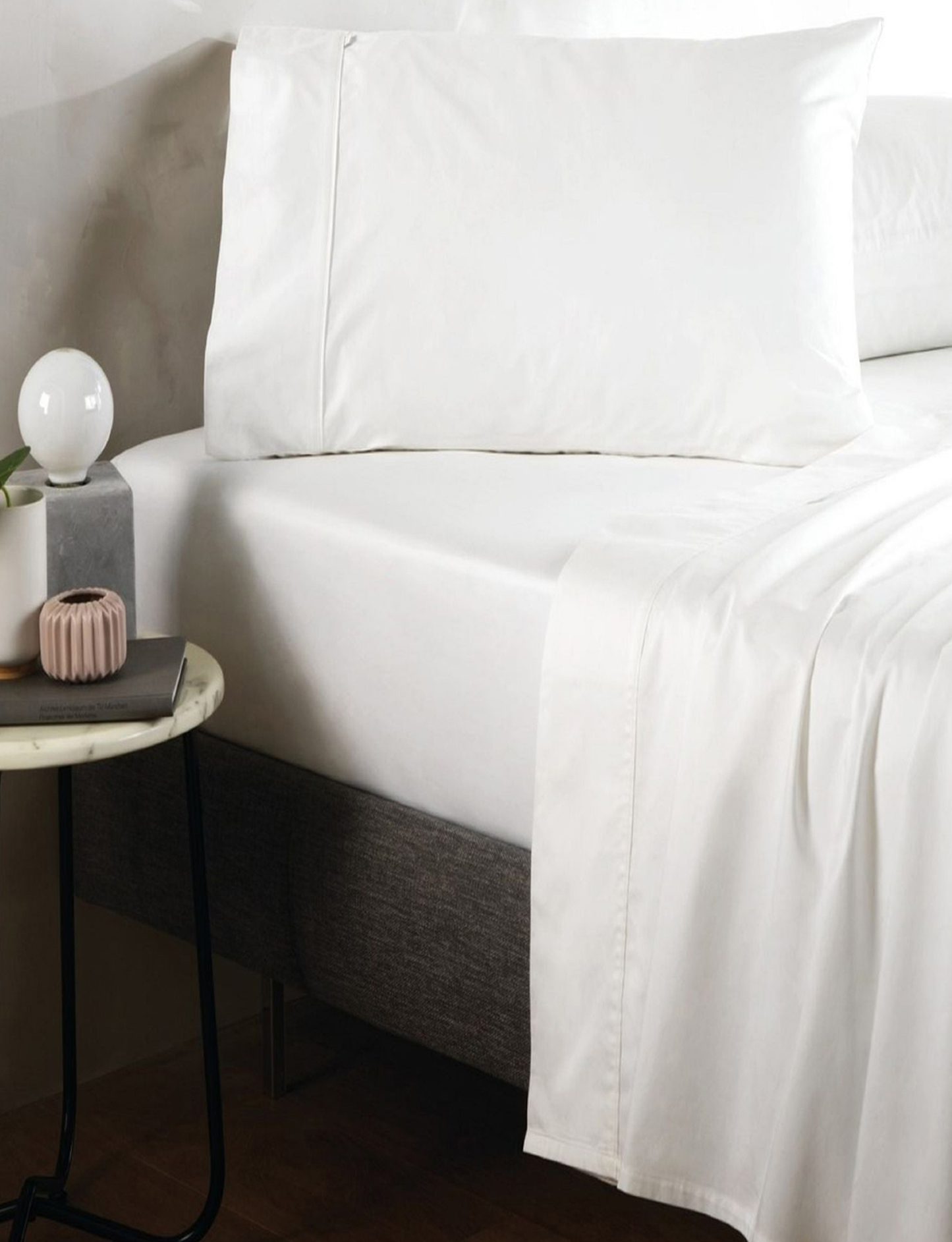 Sheridan 500 TC Cotton Sateen Plain Dyed Oxford Standard Pillowcases Pair Snow