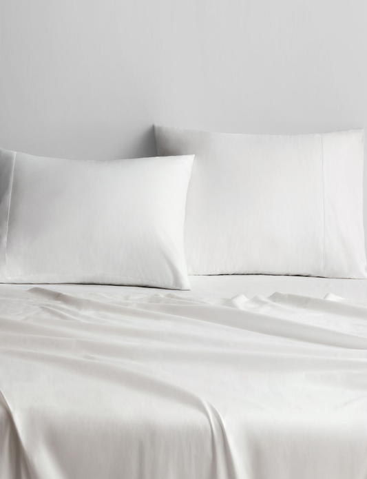 Sheridan 500 TC Cotton Sateen Plain Dyed Super King Fitted Sheet Snow