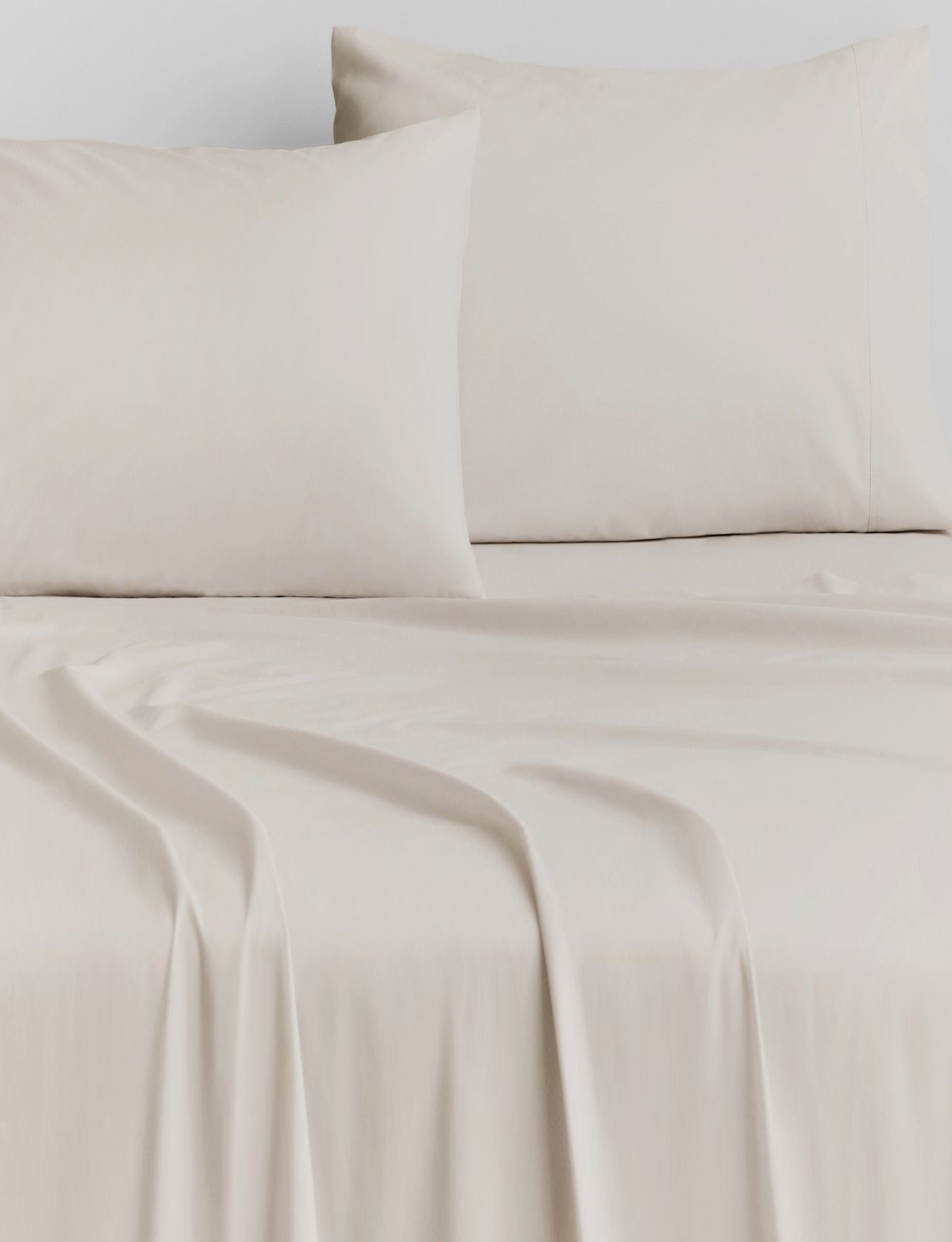 Sheridan 500 TC Cotton Sateen Plain Dyed Super King Fitted Sheet Chalk