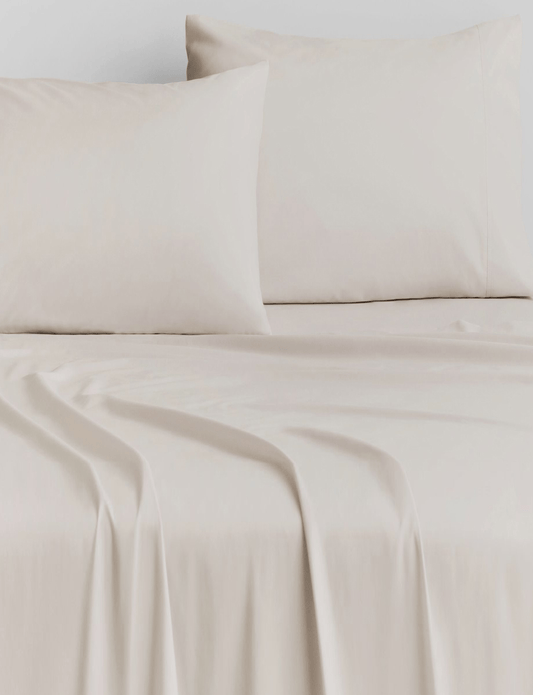 Sheridan 500 TC Cotton Sateen Plain Dyed Super King Fitted Sheet Chalk