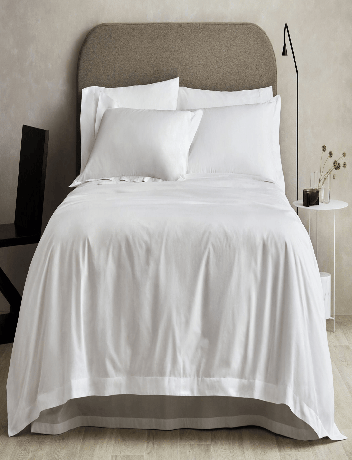 Sheridan 500 TC Cotton Sateen Plain Dyed Emperor Fitted Sheet Snow