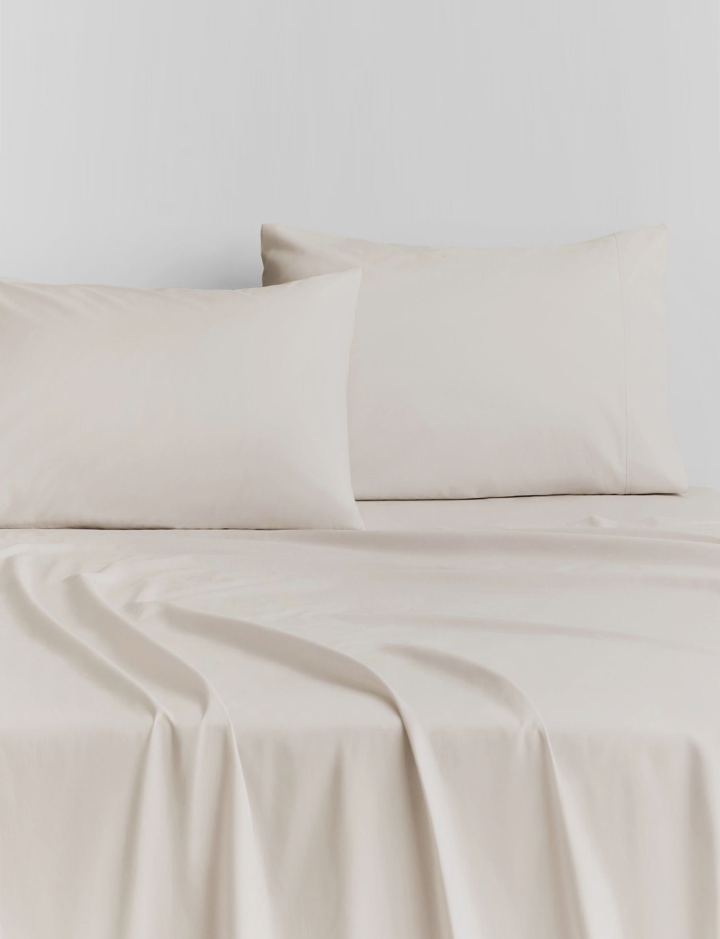 Sheridan 500 TC Cotton Sateen Plain Dyed King Flat Sheet Chalk