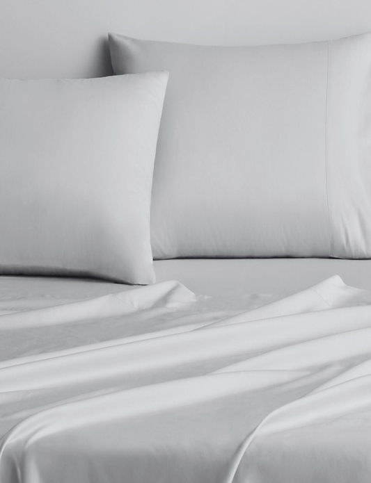 Sheridan 500 TC Cotton Sateen Plain Dyed King Flat Sheet Silver