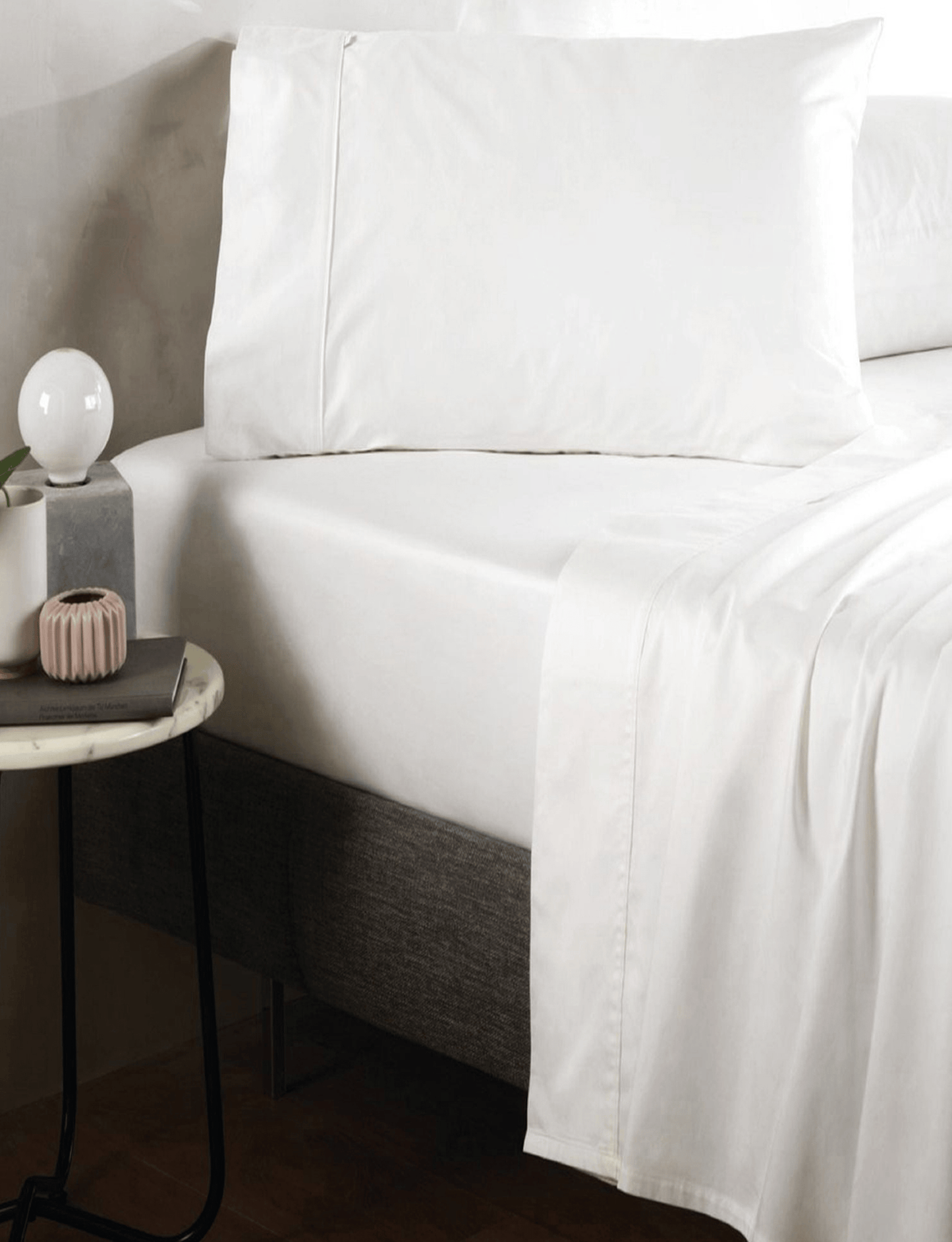 Sheridan 500 TC Cotton Sateen Plain Dyed Single Duvet Cover Snow