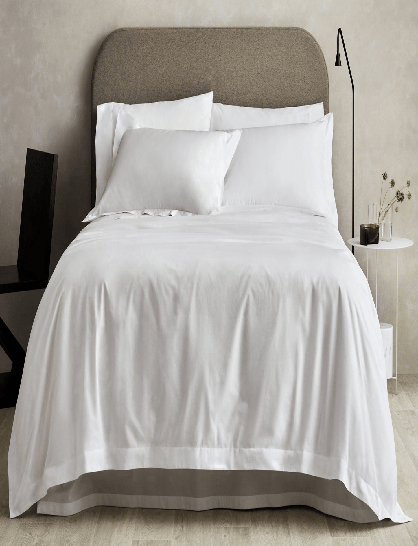 Sheridan 500 TC Cotton Sateen Plain Dyed Double Duvet Cover Snow