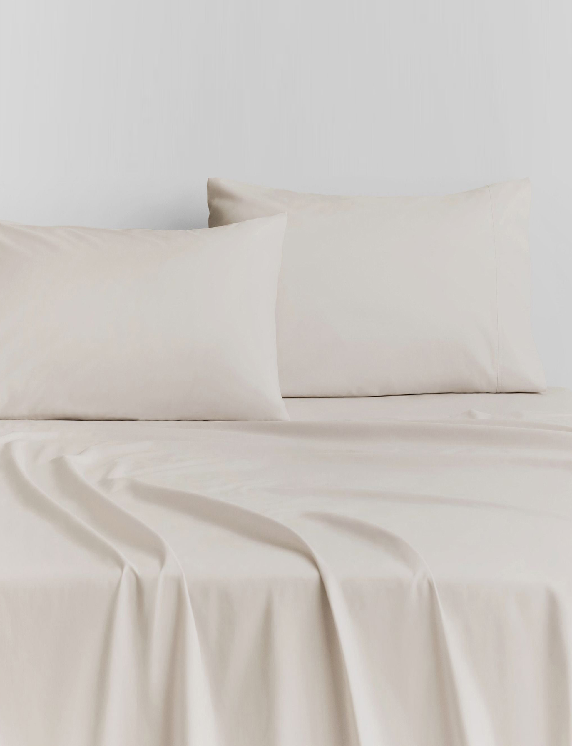 Sheridan 500 TC Cotton Sateen Plain Dyed Super King Duvet Cover Chalk