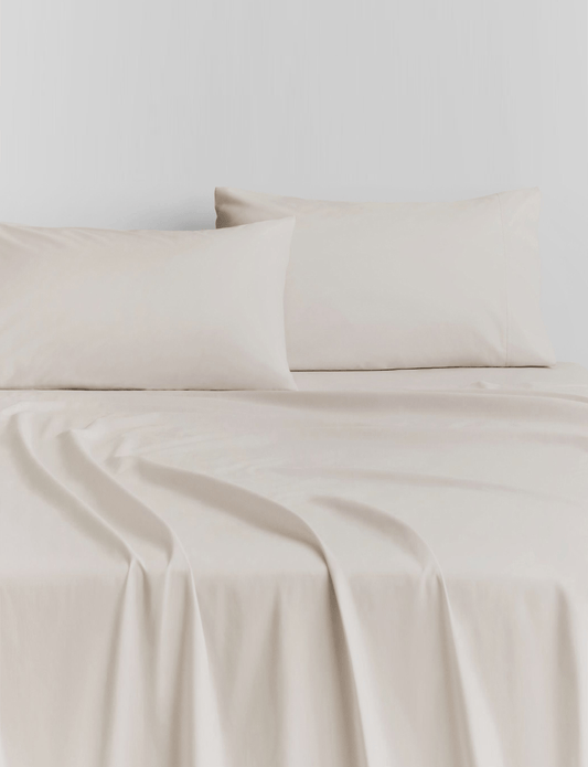 Sheridan 500 TC Cotton Sateen Plain Dyed Emperor Fitted Sheet Chalk