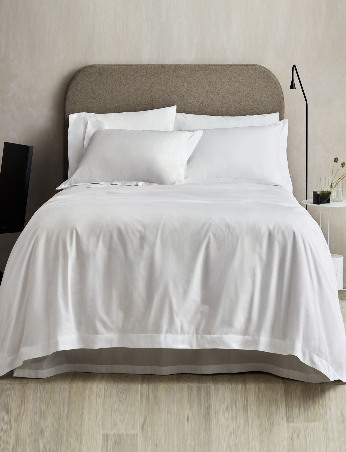 Sheridan 500 TC Cotton Sateen Plain Dyed King Pillowcases Pair Snow