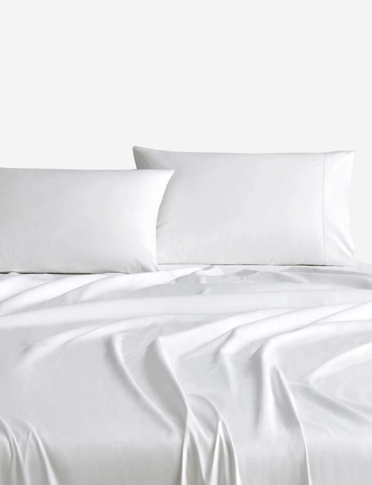 Sheridan 1000 TC Cotton Sateen Plain Dyed King Flat Sheet Snow