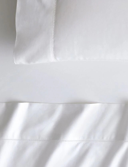 Sheridan 1000 TC Cotton Sateen Plain Dyed King Flat Sheet Snow