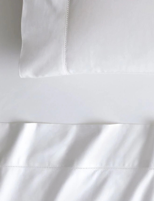 Sheridan 1000 TC Cotton Sateen Plain Dyed Super King Flat Sheet Snow