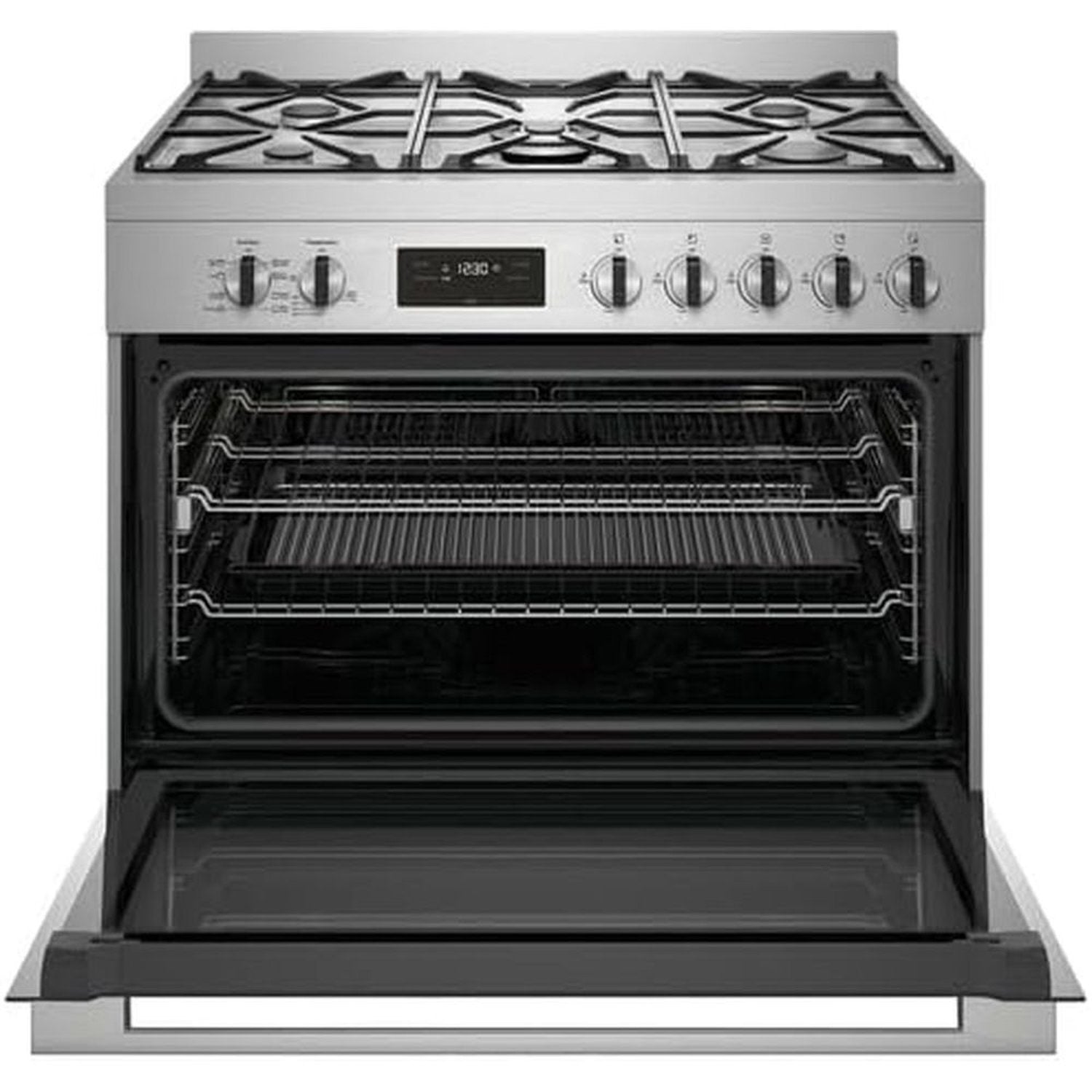 Electrolux 90cm Freestanding Cooker with Gas Hob and 116L Large Capacity Electric Oven, Dual Fans, Cast Iron Pan Supports, Stainless Steel
