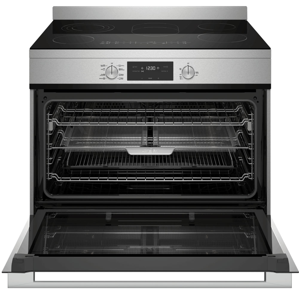 Electrolux 90cm Freestanding Cooker with Ceramic Hob and 116L Large Capacity Ectric Oven, Air Fry, Dual Fans, Stainless Steel