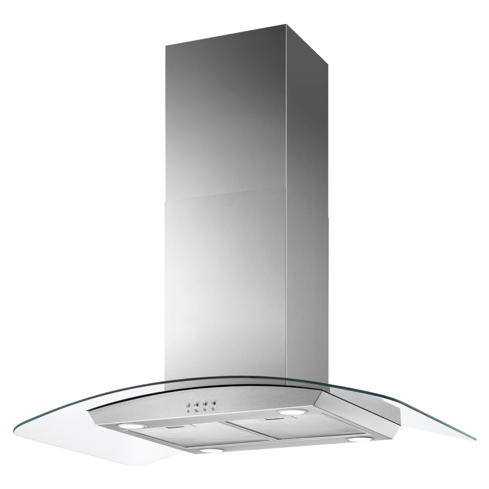 Electrolux 90cm Glass Canopy Island Cooker Hood with 3 Speed Settings, Stainless Steel
