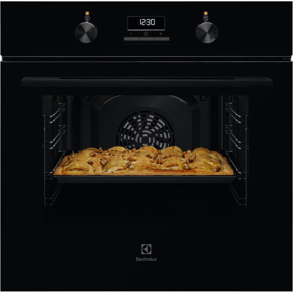 Electrolux 60cm UltimateTaste 300 built-in single oven with 65L capacity, Black