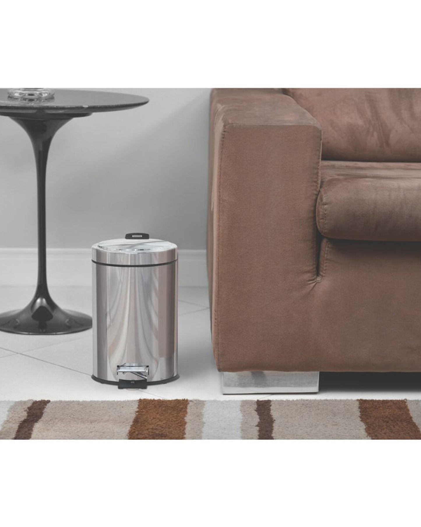 Tramontina Stainless Steel Brazil 3 L Pedal Bin With Polished Finish And Internal Bucket