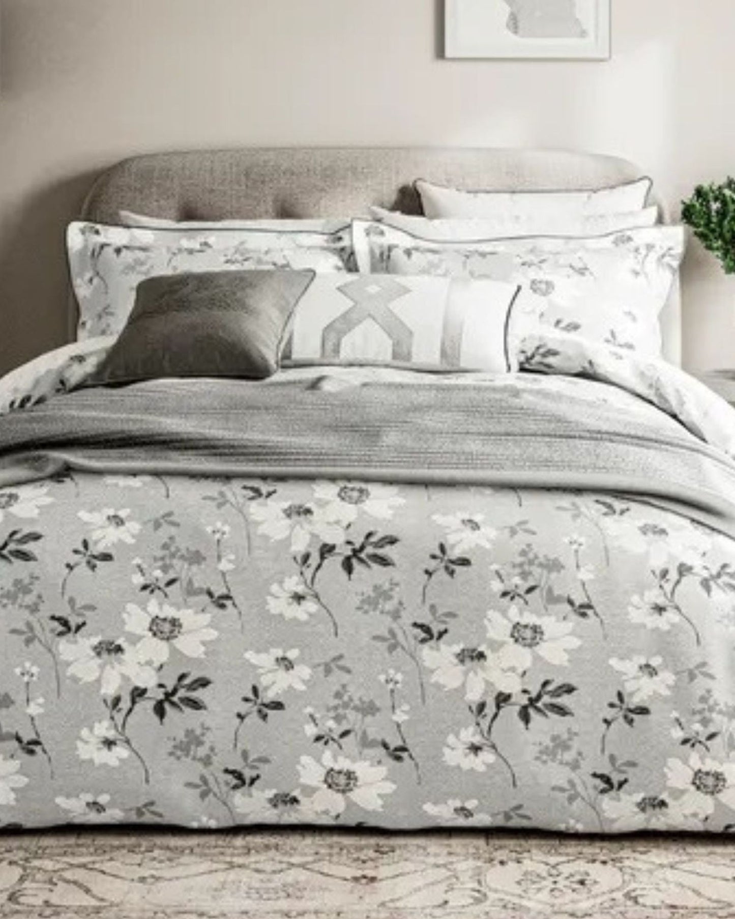 Bedeck of Belfast "Sefa" Duvet Cover and Oxford Pillowcase in Silver