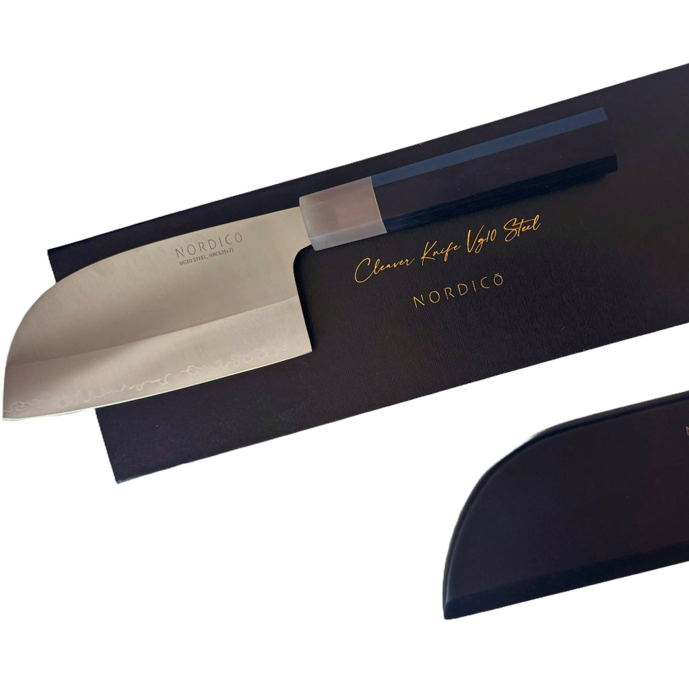 Nordico VG-10 Cleaver Knife 7" Japanese + Wooden sheath
