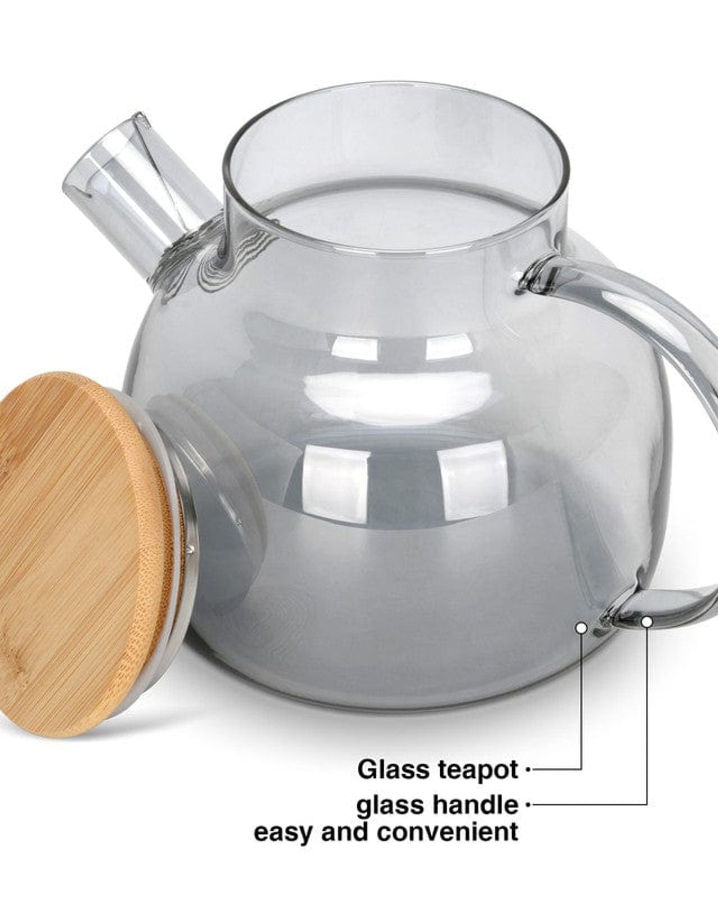 Fissman Tea Pot 1000 Ml With Stainless Steel Infuser Heat Resistant Glass