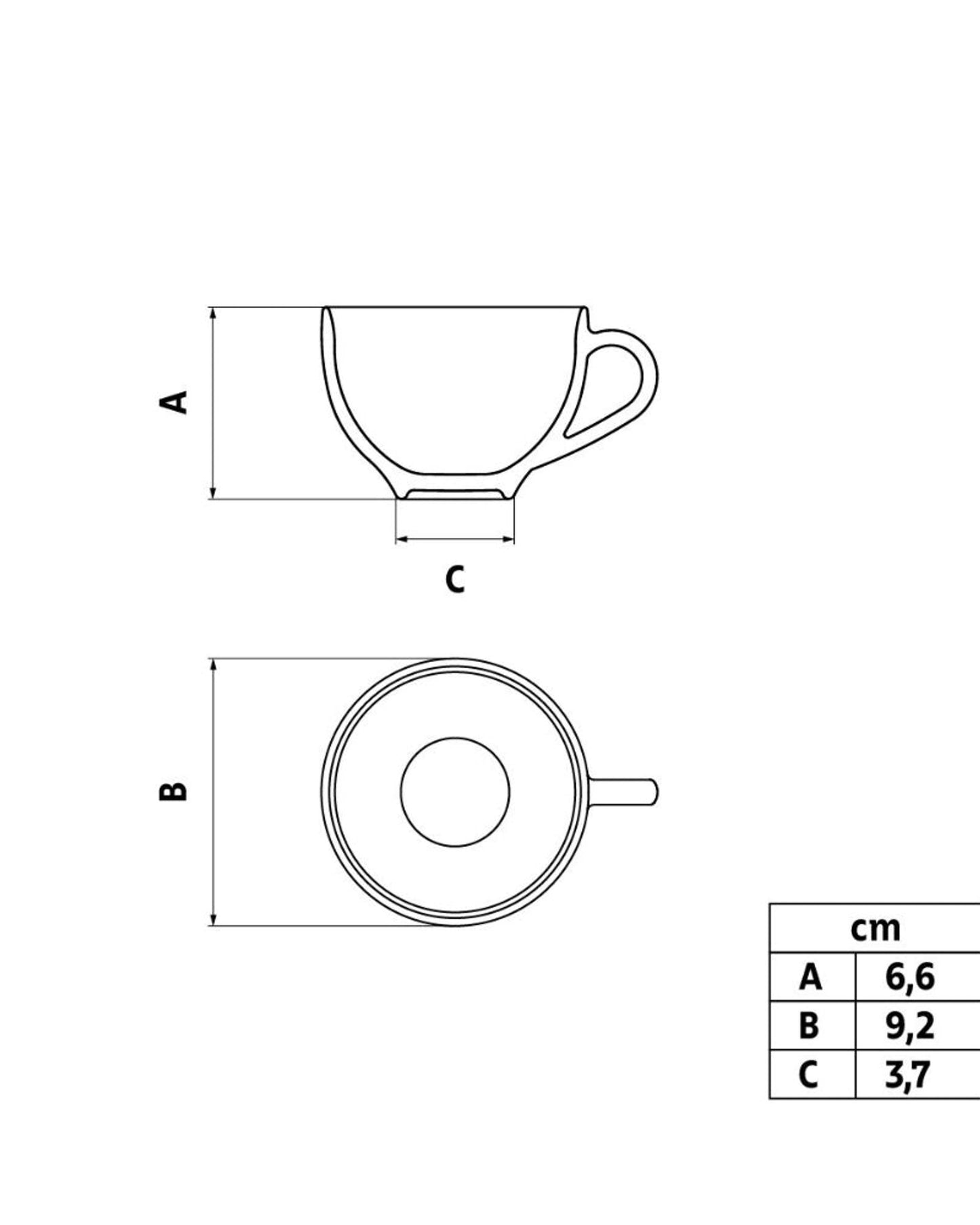 Tramontina Maria Augusta 250 ml Porcelain Tea Cup