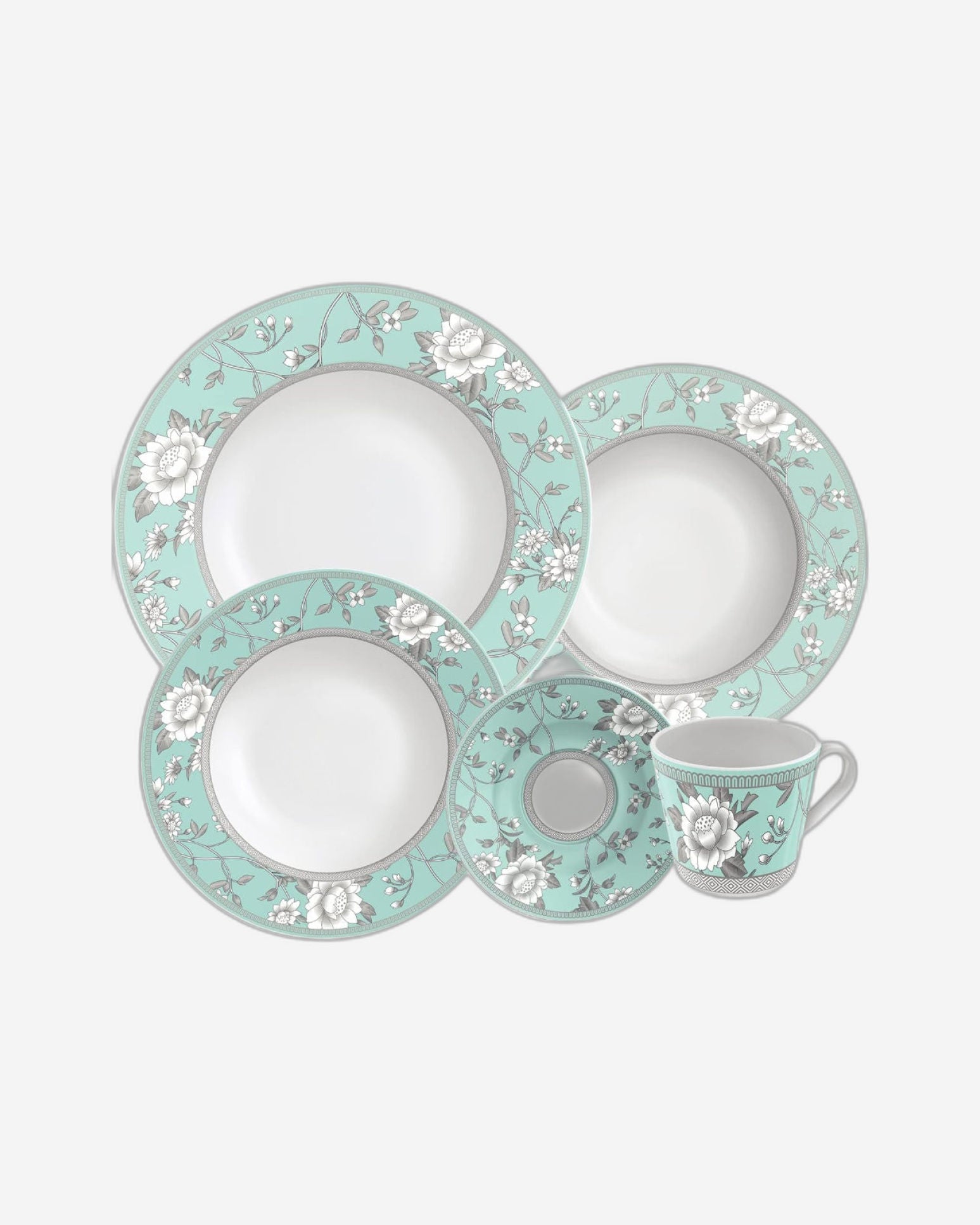 Tramontina Brazil  Helen 20 Pieces Decorated Porcelain Dinner Set