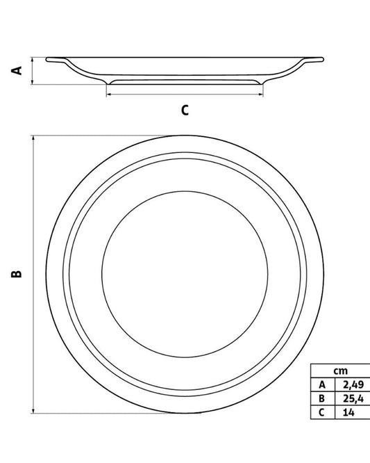 Tramontina Paola Porcelain Dinner Plate, 25.4 cm