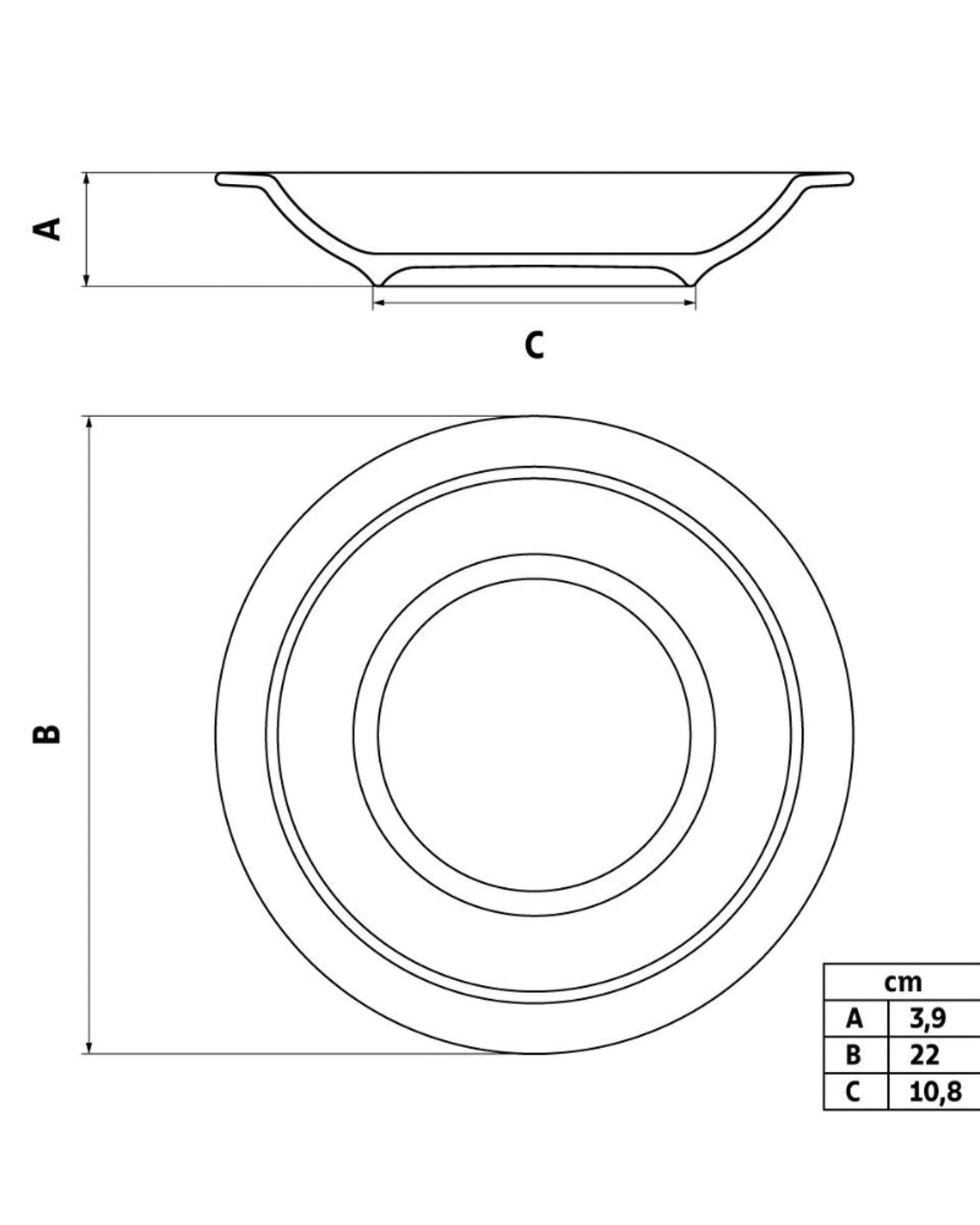 Tramontina Paola 22 cm Porcelain Deep Plate