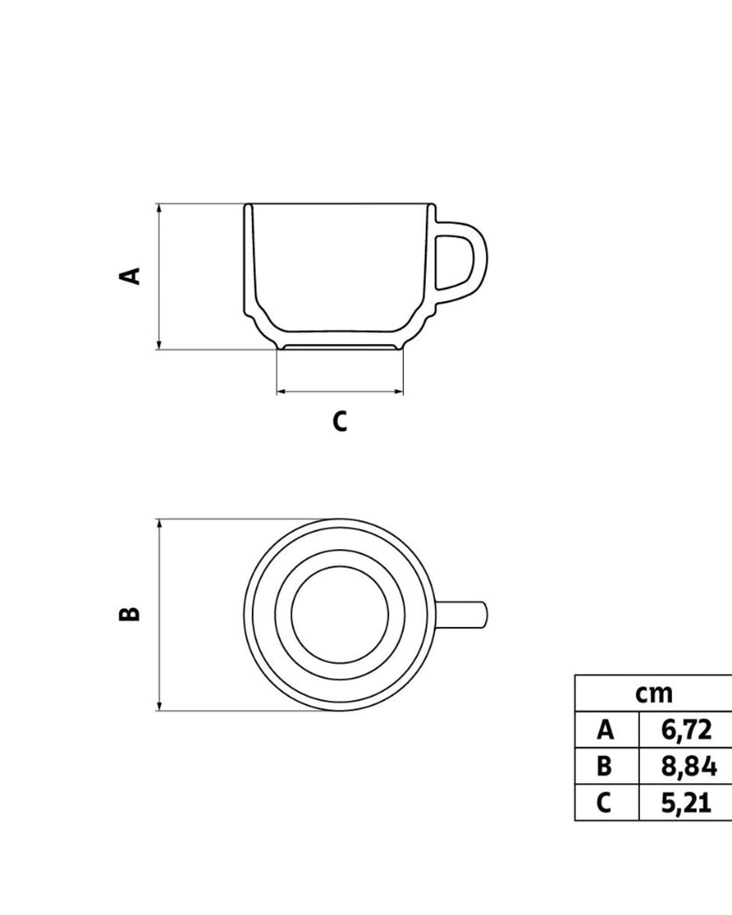 Tramontina Paola 240 ml Porcelain Tea Cup