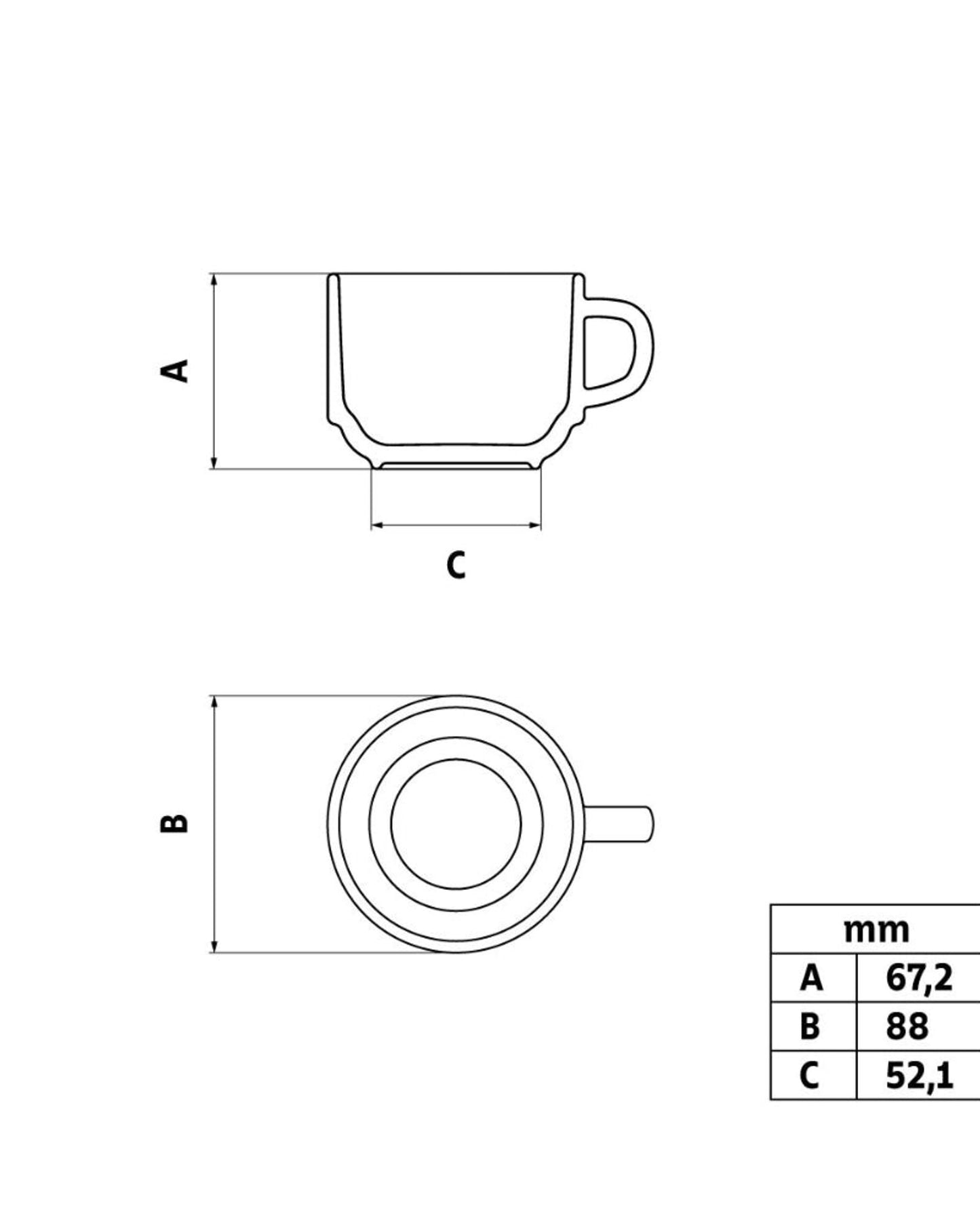 Tramontina Paola 240 ml Porcelain Tea Cup