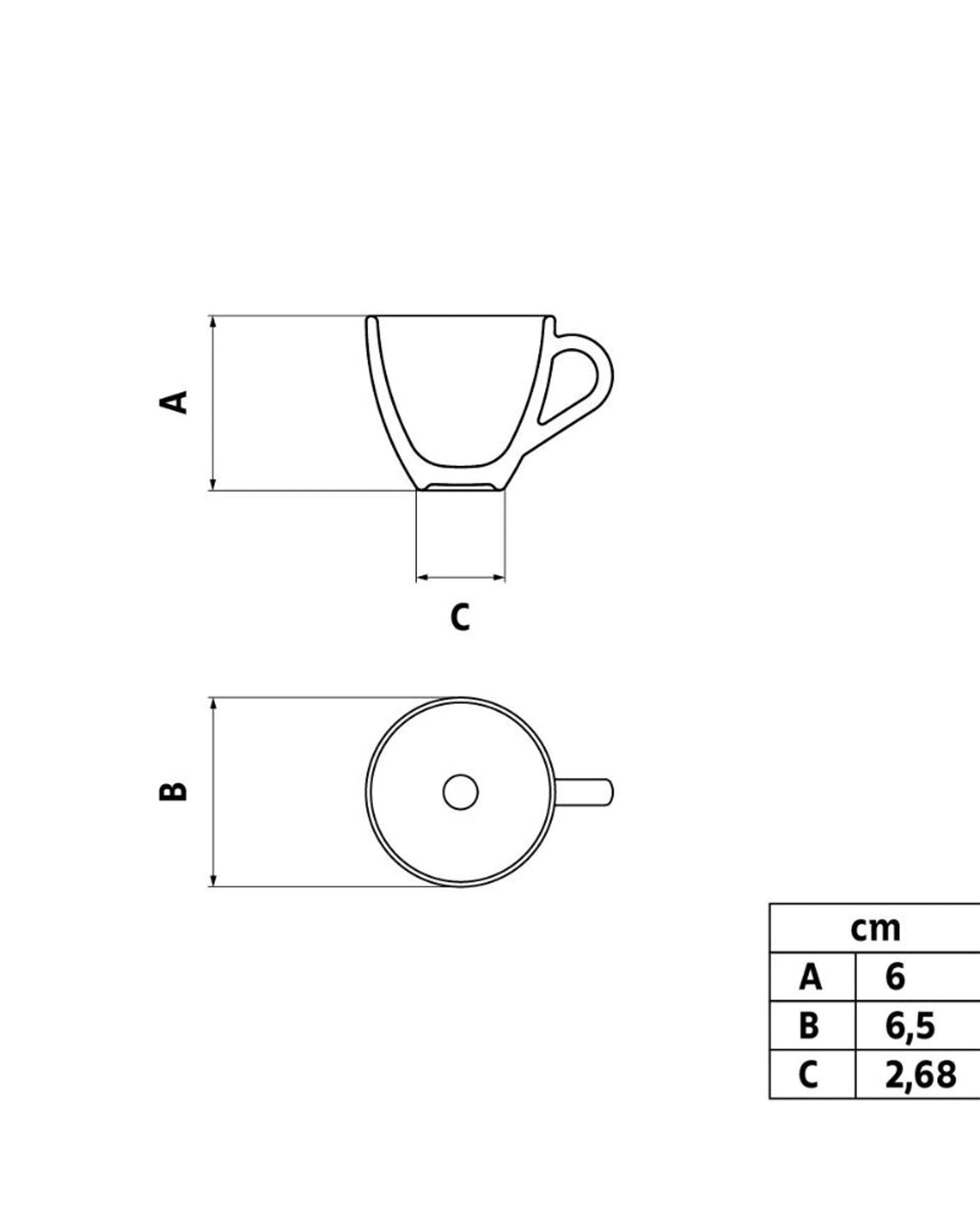Tramontina Paola 95 ml Porcelain Espresso Cup