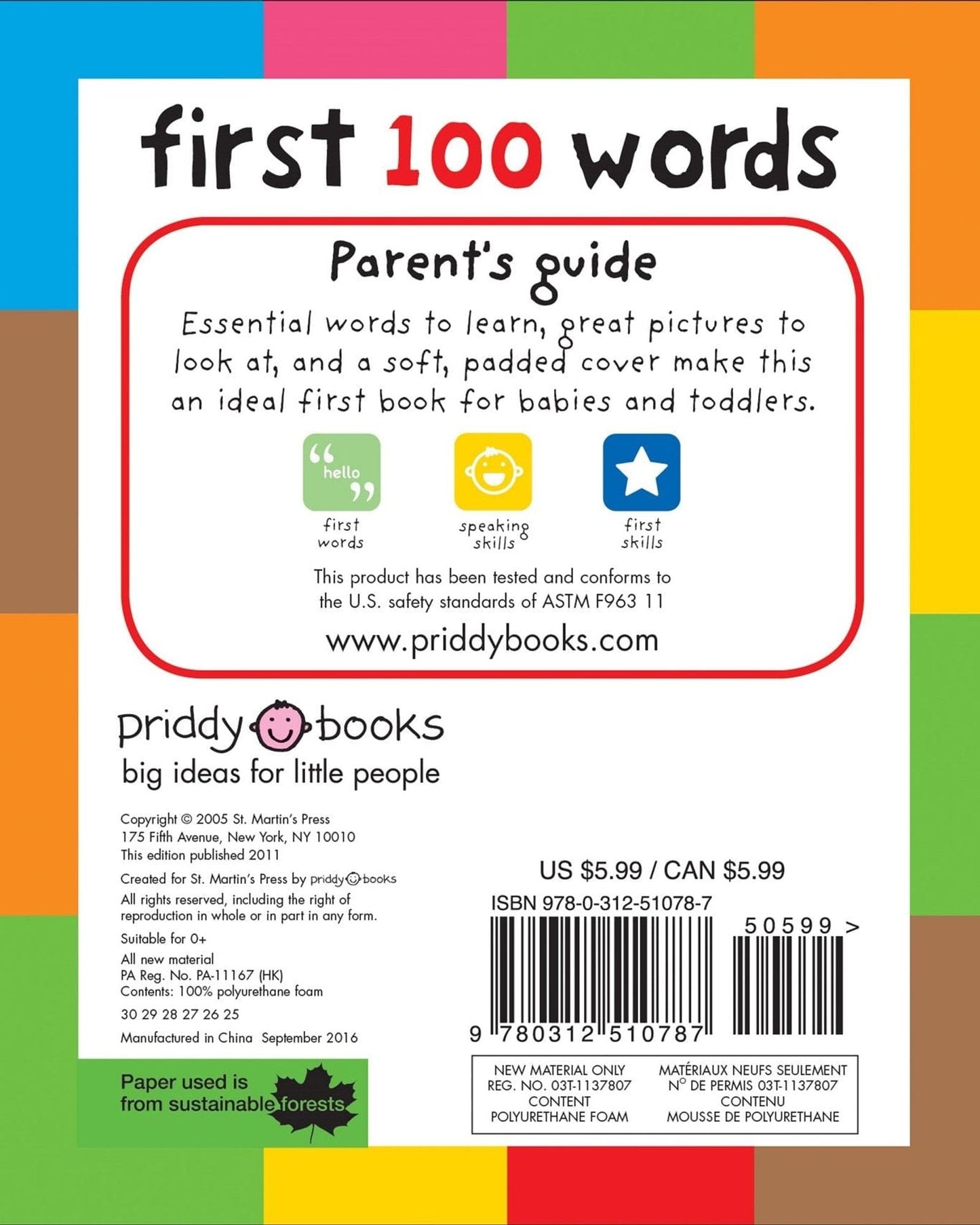 First 100 Words : A Padded Board Book