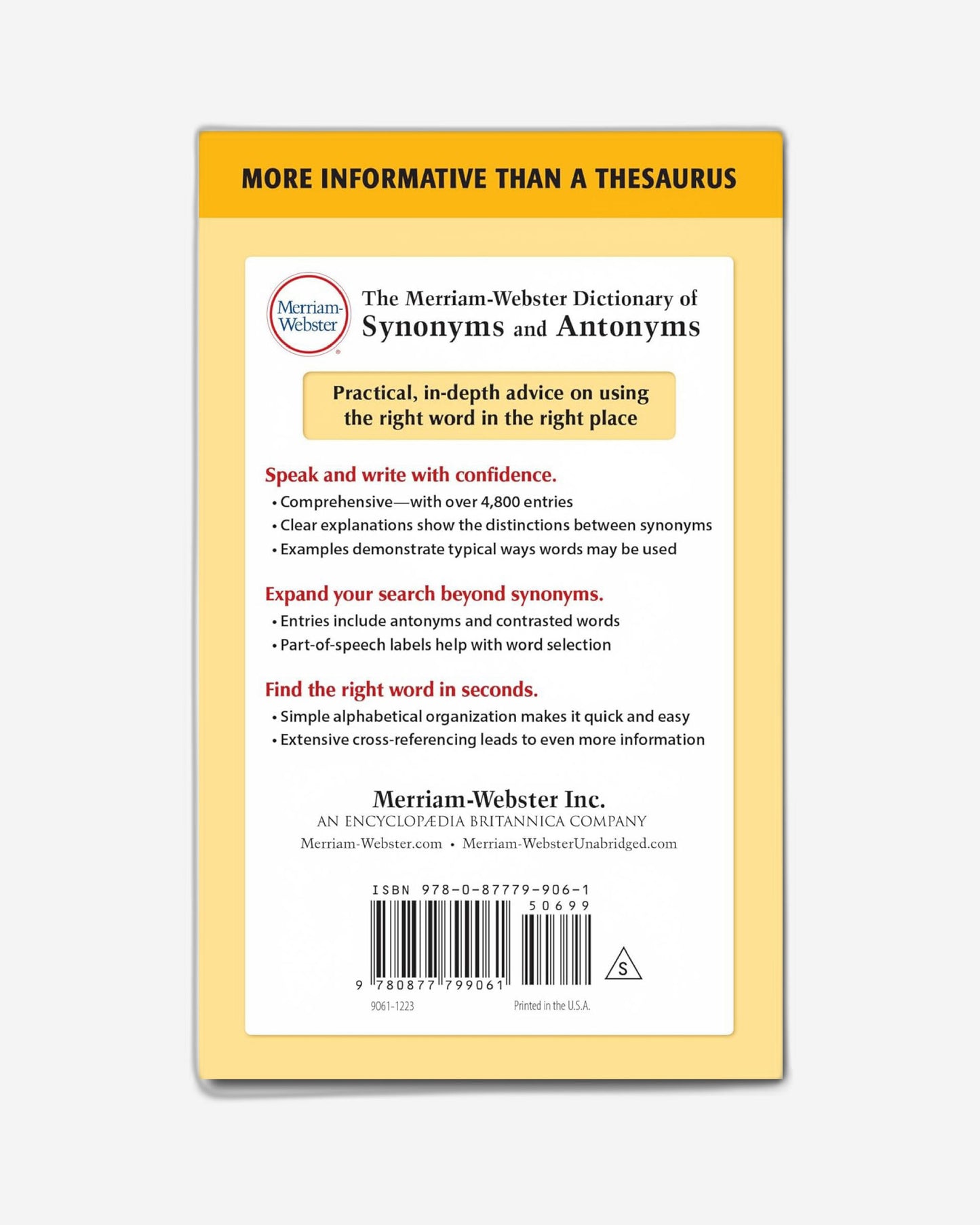 The Merriam-Webster Dictionary of Synonyms and Antonyms