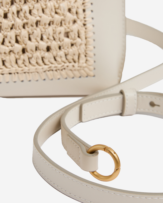 Reiss Raffia Leather Bag