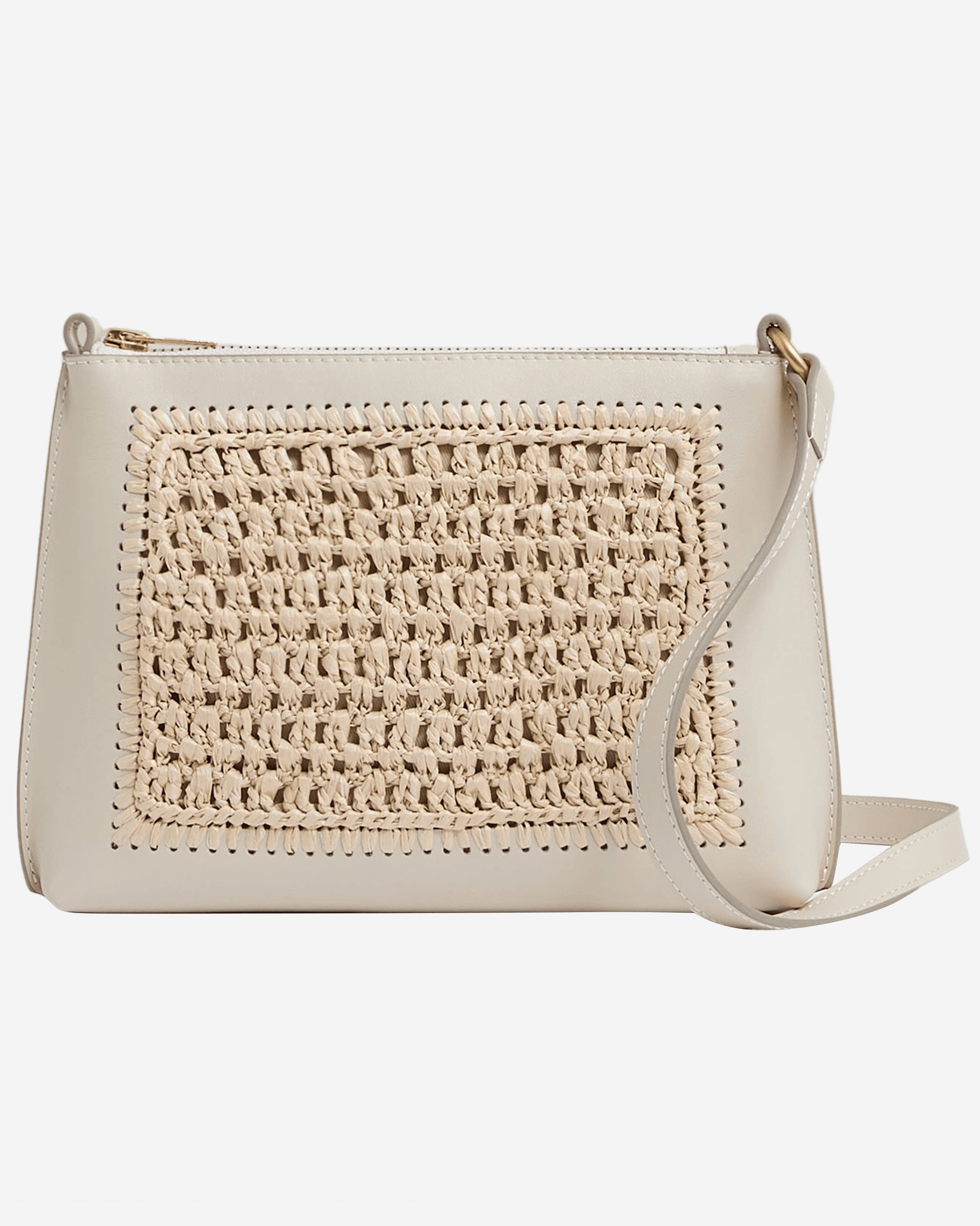 Reiss Raffia Leather Bag